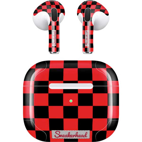 Sneakerhead Red Checkered Apple AirPods (3rd Gen 2021) Skin