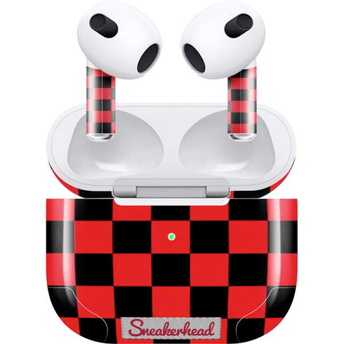 Sneakerhead Red Checkered Apple AirPods (3rd Gen 2021) Skin