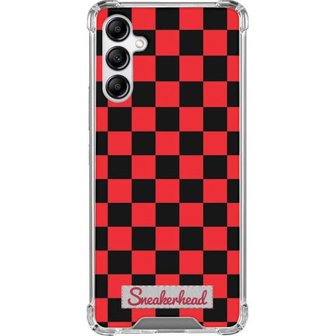 Sneakerhead Red Checkered Galaxy A14 5G Clear Case