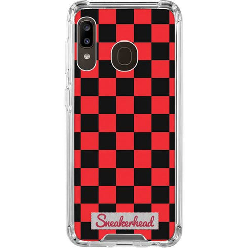 Sneakerhead Red Checkered Galaxy A30 Clear Case
