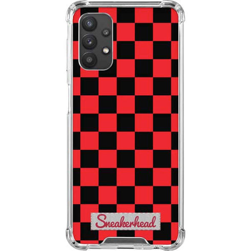 Sneakerhead Red Checkered Galaxy A32 5G Clear Case