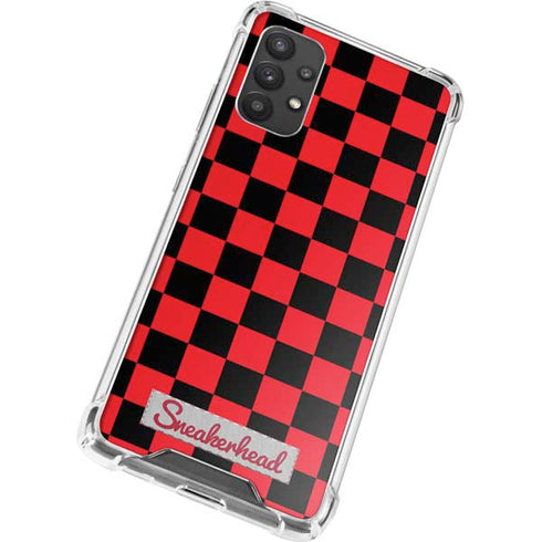 Sneakerhead Red Checkered Galaxy A32 5G Clear Case