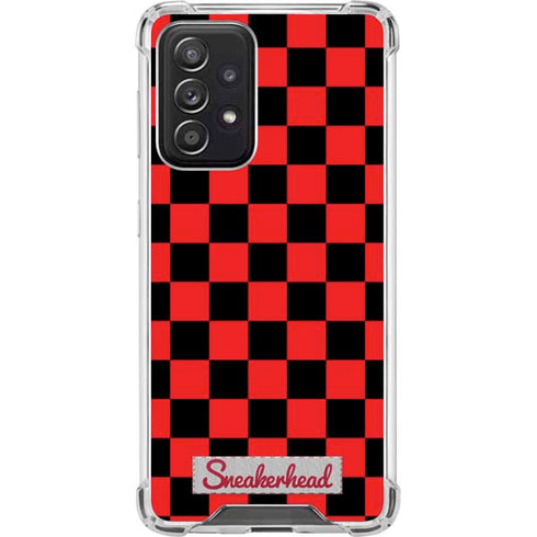 Sneakerhead Red Checkered Galaxy A52 5G Clear Case