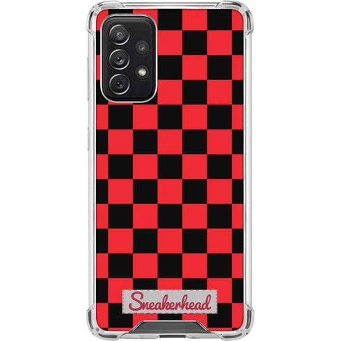 Sneakerhead Red Checkered Galaxy A72 5G Clear Case