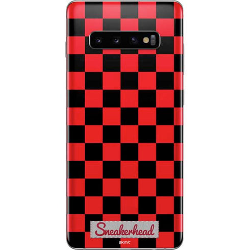 Sneakerhead Red Checkered Galaxy S10 Plus Skin