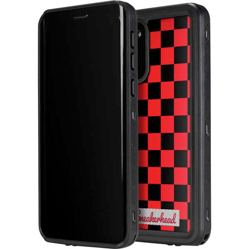 Sneakerhead Red Checkered Galaxy S20 Plus Waterproof Case
