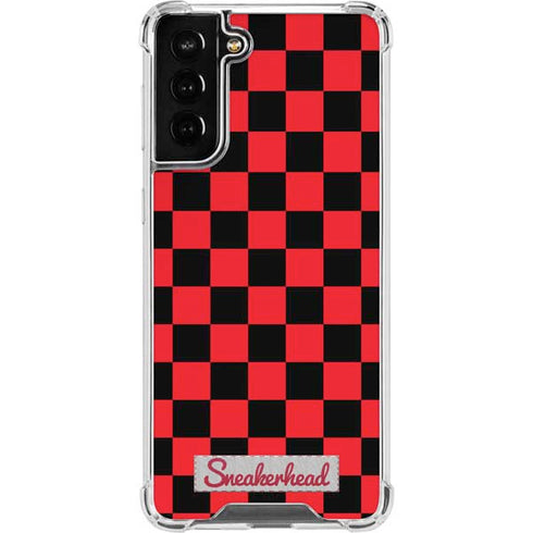 Sneakerhead Red Checkered Galaxy S21 FE Clear Case