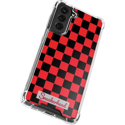 Sneakerhead Red Checkered Galaxy S21 FE Clear Case