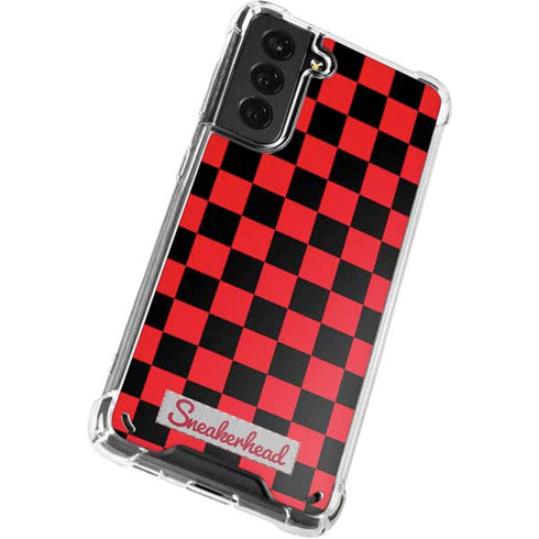Sneakerhead Red Checkered Galaxy S21 Plus 5G Clear Case