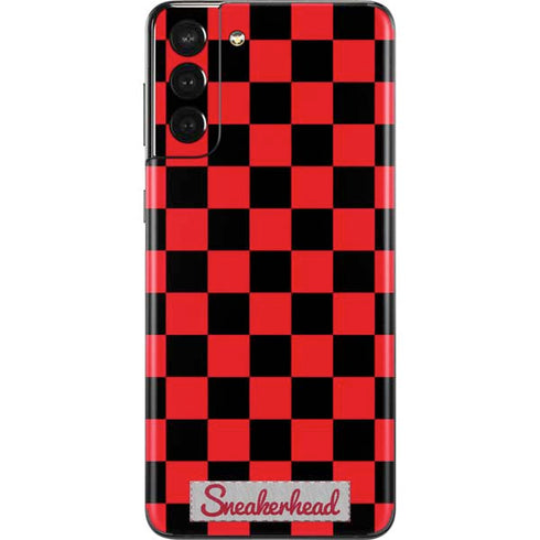 Sneakerhead Red Checkered Galaxy S21 Plus 5G Skin