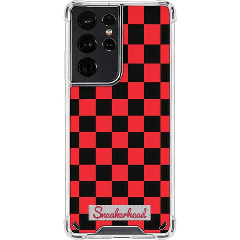 Sneakerhead Red Checkered Galaxy S21 Ultra 5G Clear Case
