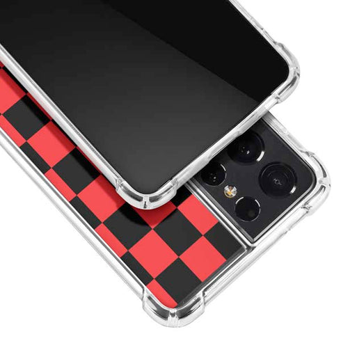 Sneakerhead Red Checkered Galaxy S21 Ultra 5G Clear Case
