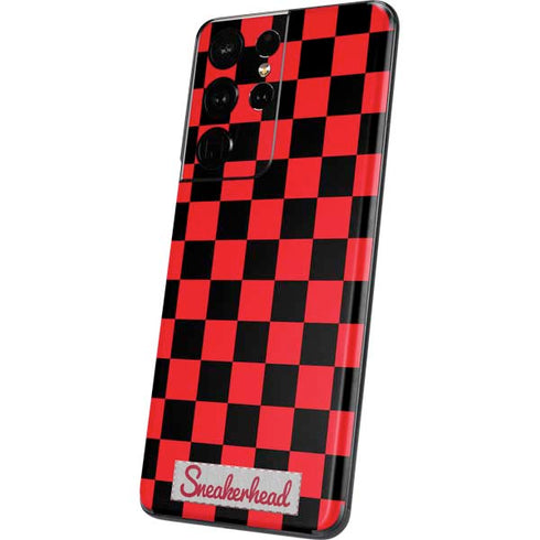 Sneakerhead Red Checkered Galaxy S21 Ultra 5G Skin