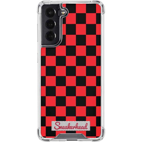 Sneakerhead Red Checkered Galaxy S22 Clear Case