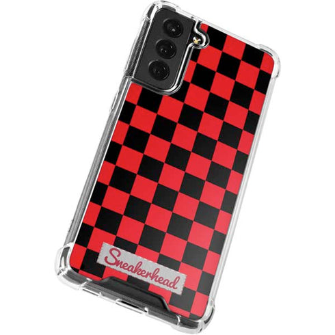 Sneakerhead Red Checkered Galaxy S22 Plus Clear Case