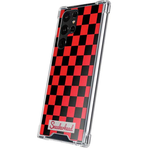 Sneakerhead Red Checkered Galaxy S22 Ultra Clear Case