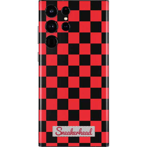 Sneakerhead Red Checkered Galaxy S22 Ultra Skin