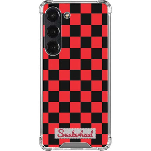 Sneakerhead Red Checkered Galaxy S23 Clear Case