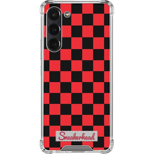 Sneakerhead Red Checkered Galaxy S23 Plus Clear Case