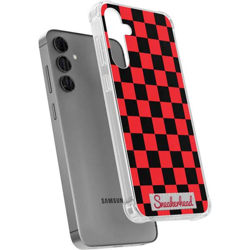 Sneakerhead Red Checkered Galaxy S24 Plus Clear Case