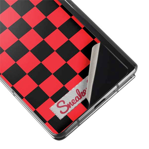 Sneakerhead Red Checkered Galaxy Z Fold2 5G Skin