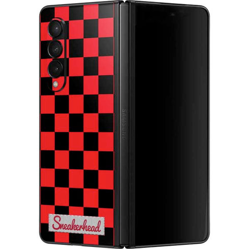 Sneakerhead Red Checkered Galaxy Z Fold3 5G Skin