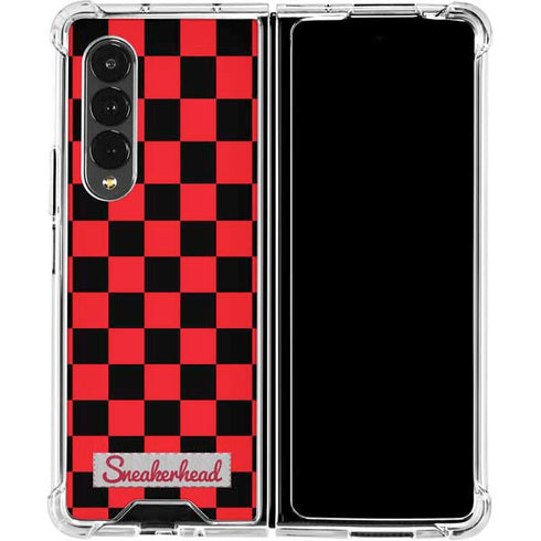 Sneakerhead Red Checkered Galaxy Z Fold4 5G Clear Case