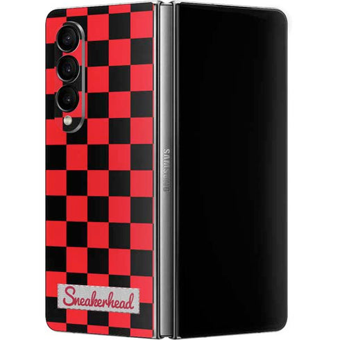 Sneakerhead Red Checkered Galaxy Z Fold4 5G Skin