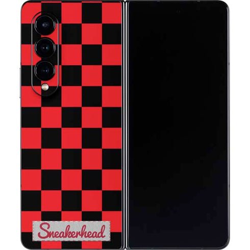 Sneakerhead Red Checkered Galaxy Z Fold4 5G Skin