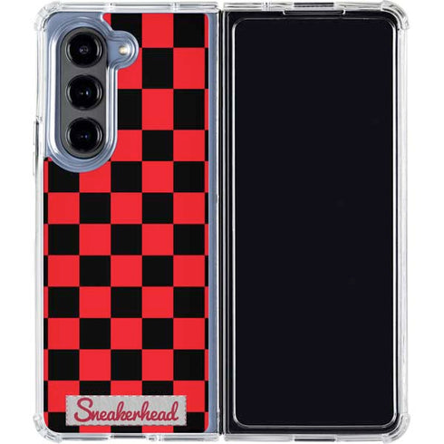 Sneakerhead Red Checkered Galaxy Z Fold5 5G Clear Case