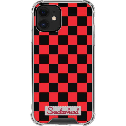 Sneakerhead Red Checkered iPhone 12 Clear Case