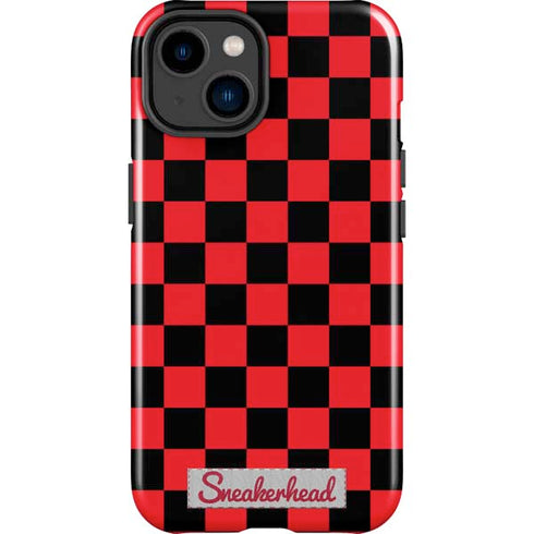 Sneakerhead Red Checkered iPhone 15 Plus Impact Case