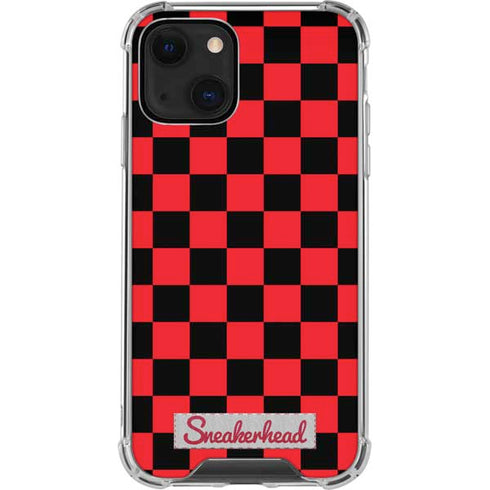 Sneakerhead Red Checkered iPhone 14 Plus Clear Case