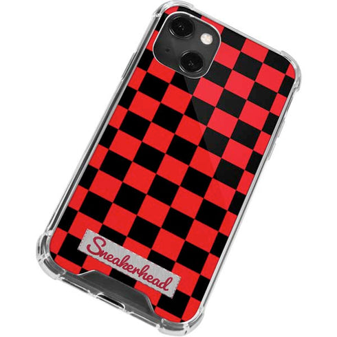 Sneakerhead Red Checkered iPhone 14 Plus Clear Case