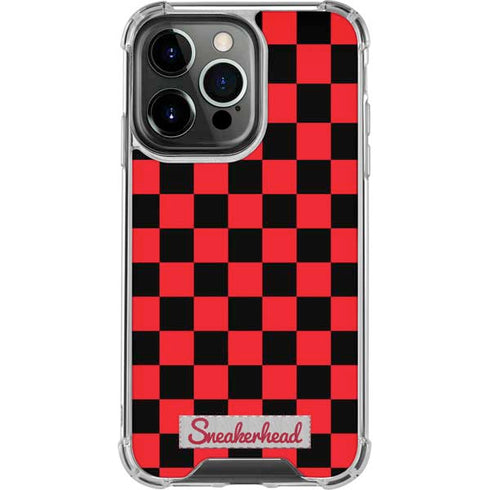 Sneakerhead Red Checkered iPhone 15 Pro Clear Case