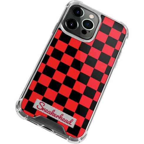 Sneakerhead Red Checkered iPhone 15 Pro Clear Case
