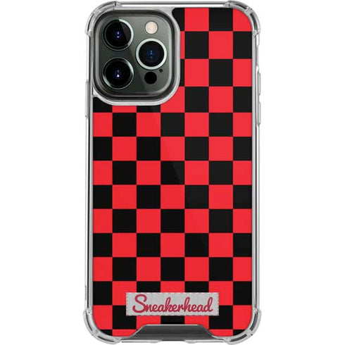Sneakerhead Red Checkered iPhone 15 Pro Max Clear Case