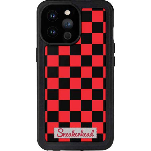 Sneakerhead Red Checkered iPhone 14 Pro Max Waterproof Case