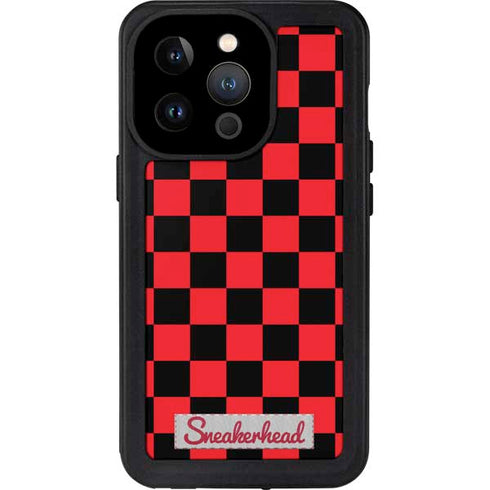 Sneakerhead Red Checkered iPhone 14 Pro Waterproof Case