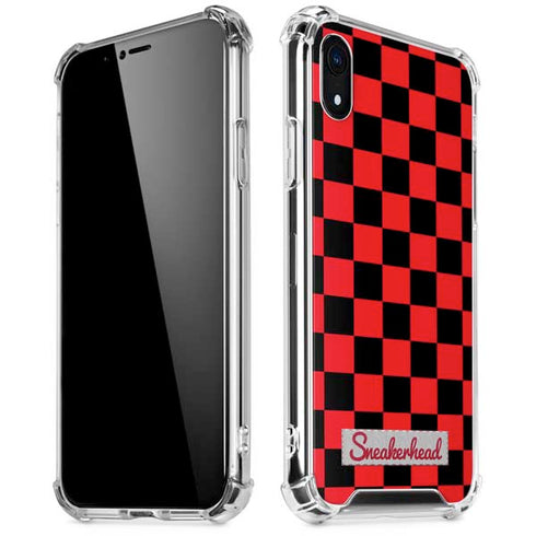 Sneakerhead Red Checkered iPhone XR Clear Case