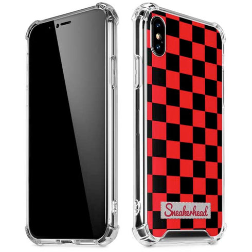 Sneakerhead Red Checkered iPhone XS Max Clear Case
