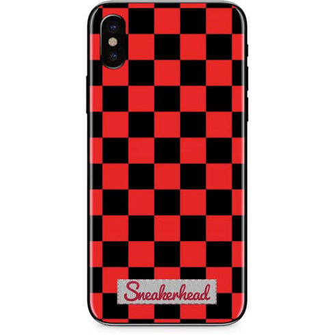 Sneakerhead Red Checkered iPhone XS Skin