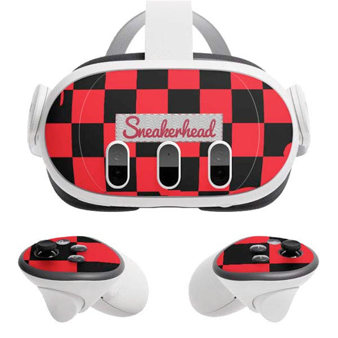 Sneakerhead Red Checkered Meta Quest 3 Skin