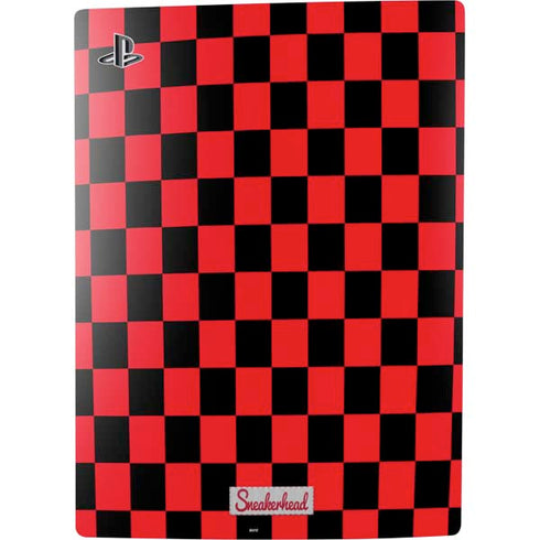 Sneakerhead Red Checkered PS5 Digital Edition Console Skin
