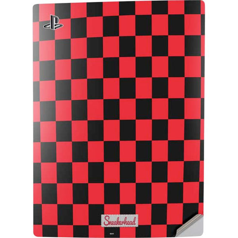 Sneakerhead Red Checkered PS5 Digital Edition Console Skin