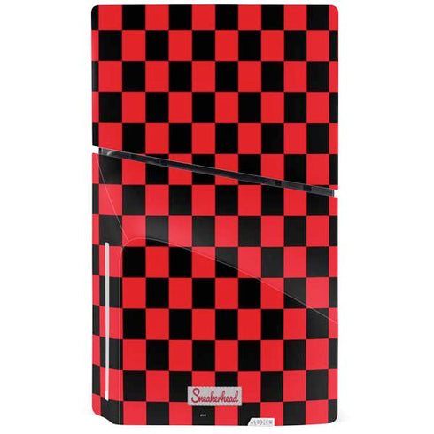 Sneakerhead Red Checkered PS5 Slim Disk Console Skin