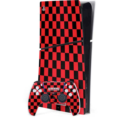 Sneakerhead Red Checkered PS5 Slim Digital Edition Bundle Skin