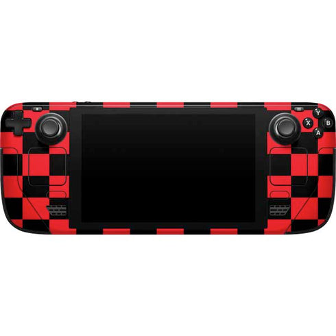 Sneakerhead Red Checkered Steam Deck Handheld Gaming Computer Skin