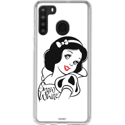 Disney Snow White Black and White Art Galaxy A21 Clear Case
