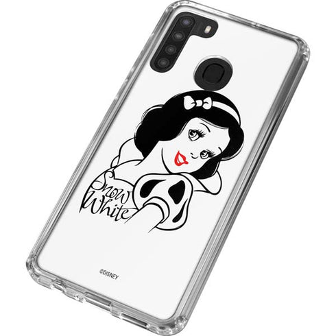 Disney Snow White Black and White Art Galaxy A21 Clear Case